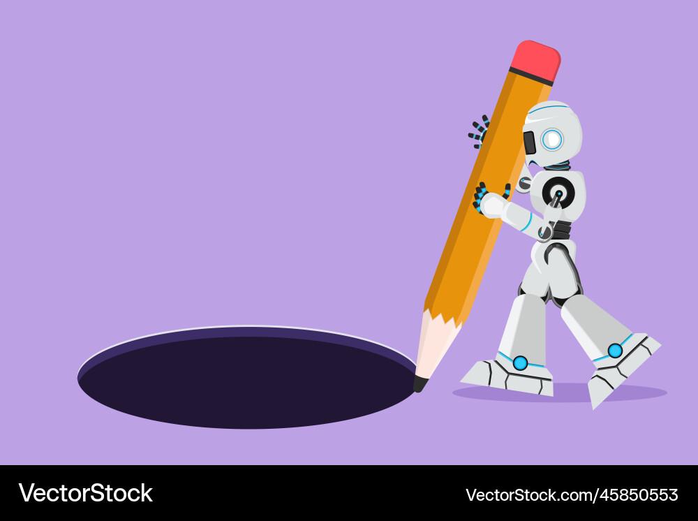 Character flat drawing of robot making circle Vector Image