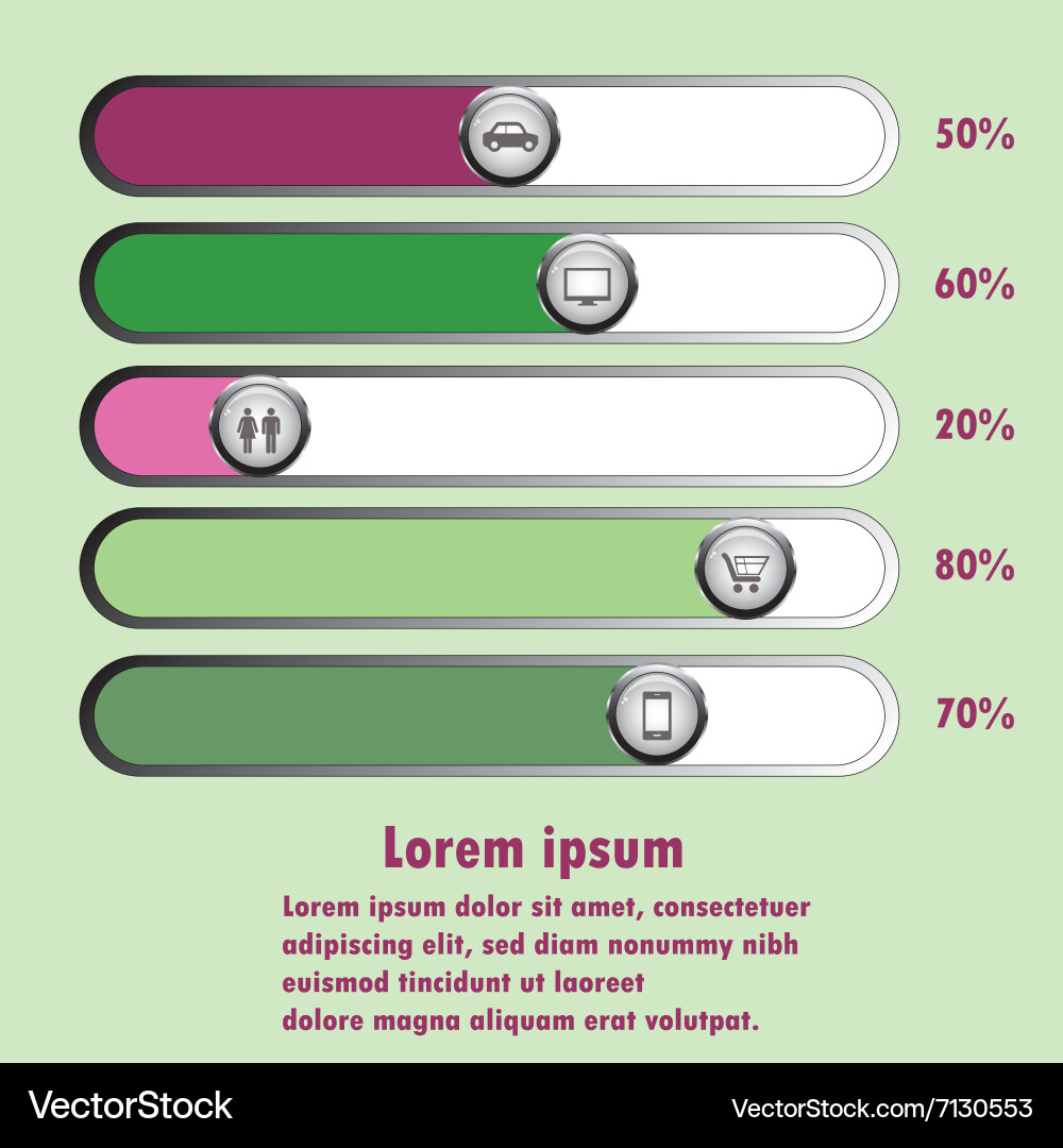 Chart with buttons Royalty Free Vector Image - VectorStock