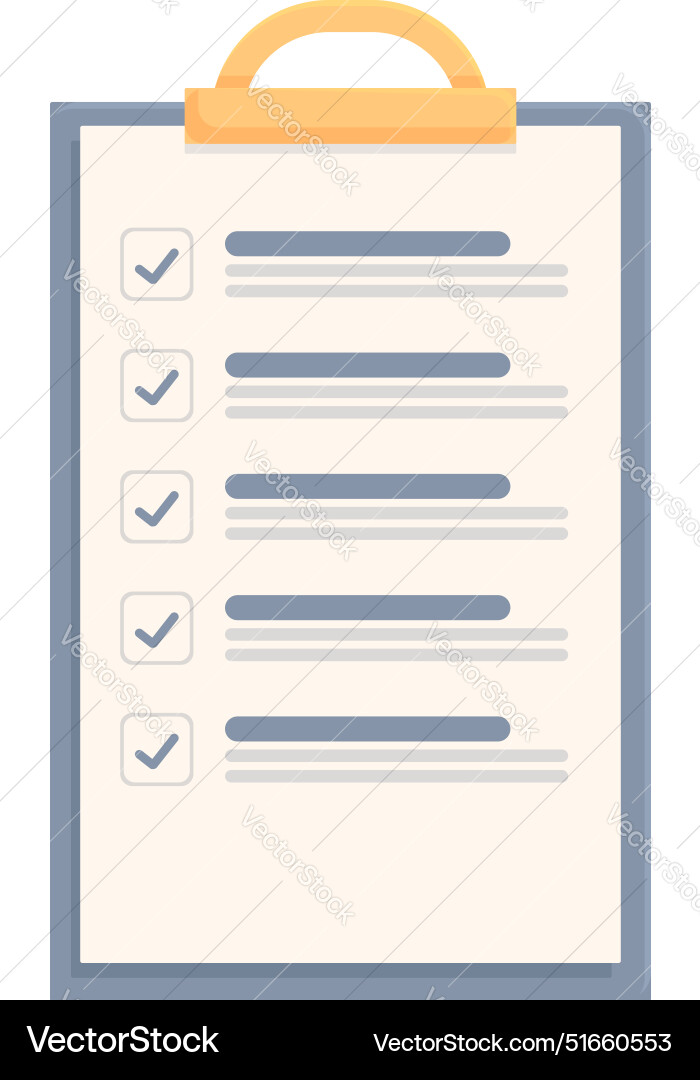 Clipboard showing check marks representing Clipboard showing check marks representing vector image