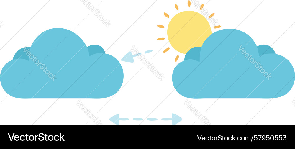 Cloud Interaction Dynamics Vector Image