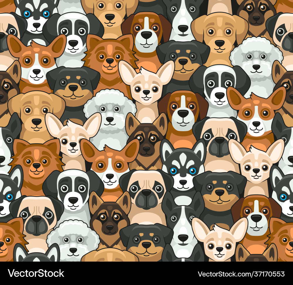 Cute Cartoon Dog Pattern vector image