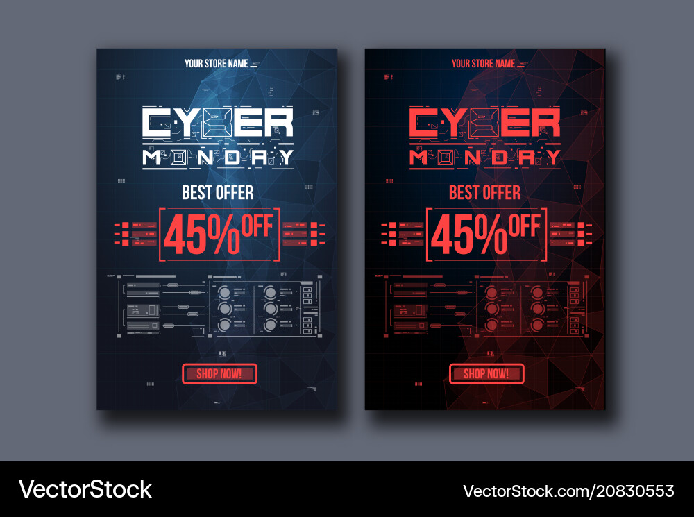 Cyber monday background with futuristic user Cyber monday background with futuristic user vector image