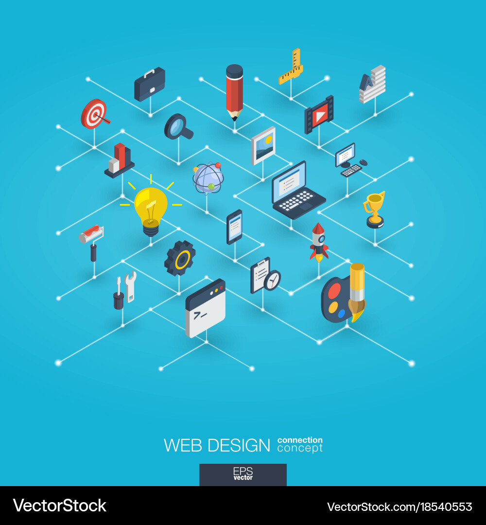 Digital Network Icons - Web Development vector image