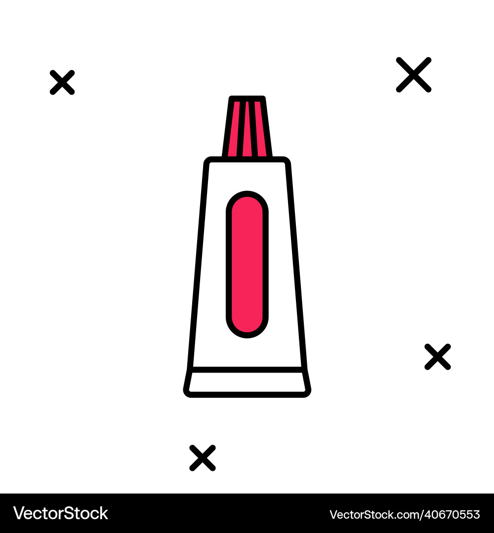 Filled outline tube of toothpaste icon isolated Filled outline tube of toothpaste icon isolated vector image