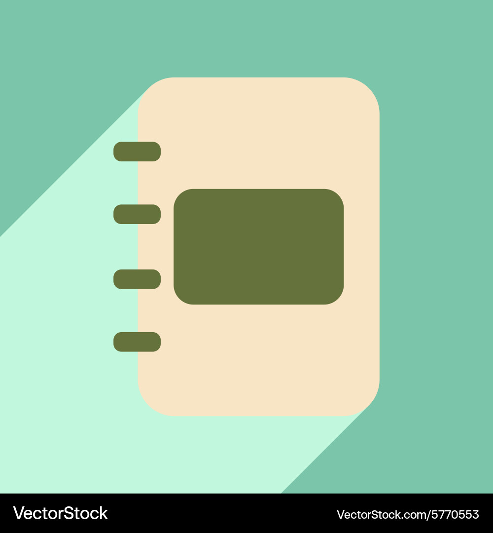 Flat with shadow icon and mobile application diary vector image