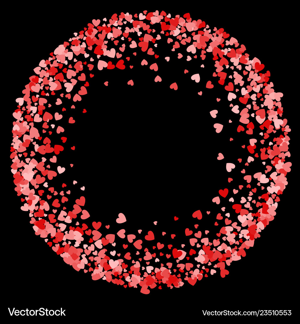 Frame or border of random scatter hearts Frame or border of random scatter hearts vector image