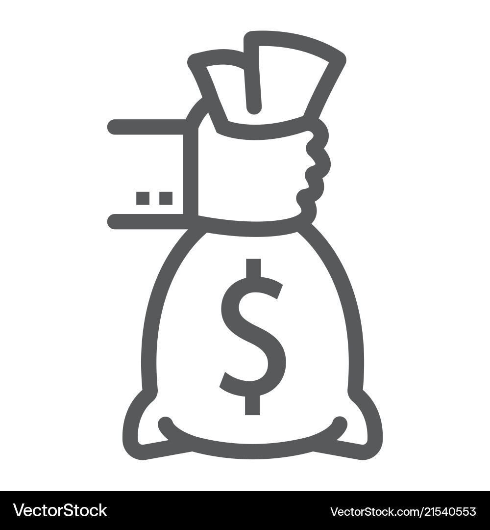 Hand halten Geldbeutel Linie Icon Finanzen Hand halten Geldbeutel Linie Icon Finanzen vektorbild