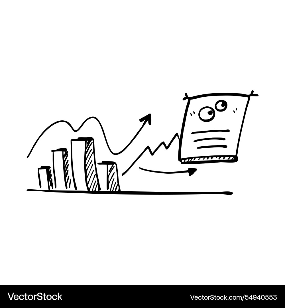 Line graph with glowing markers and bar Line graph with glowing markers and bar vector image