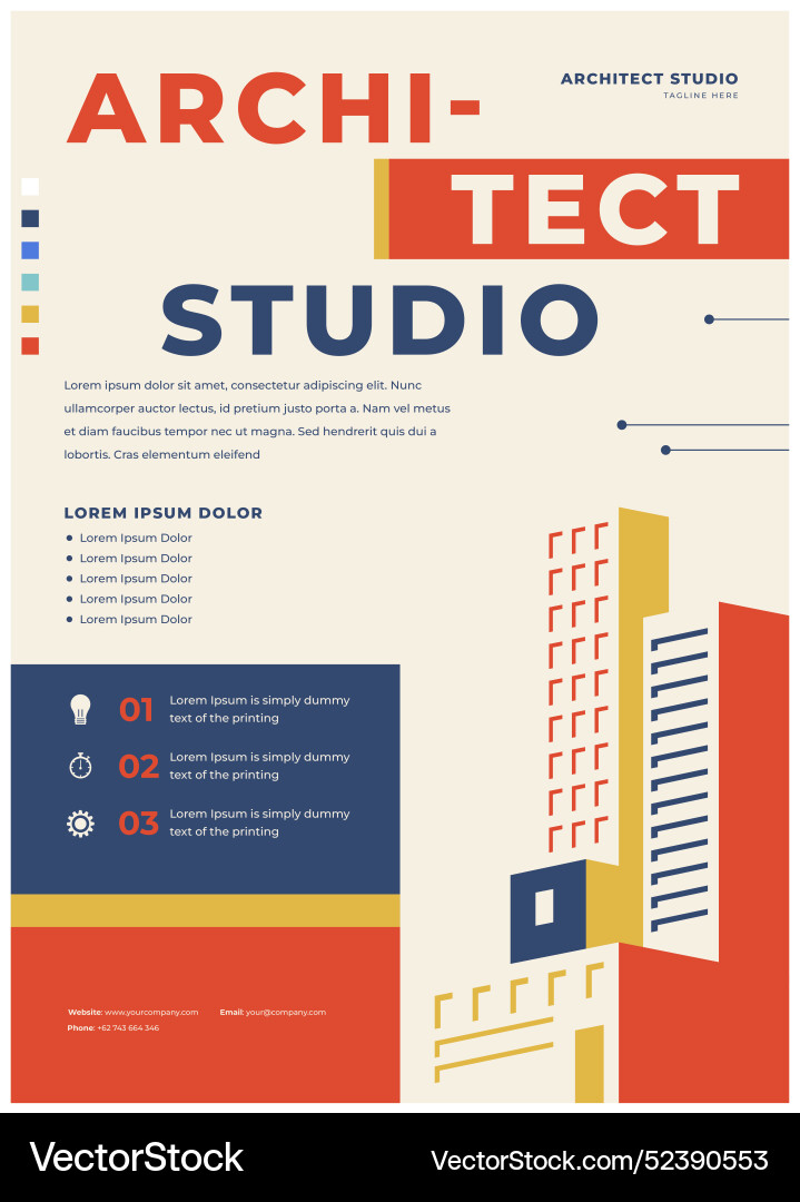 Minimal architecture project annual report Vector Image