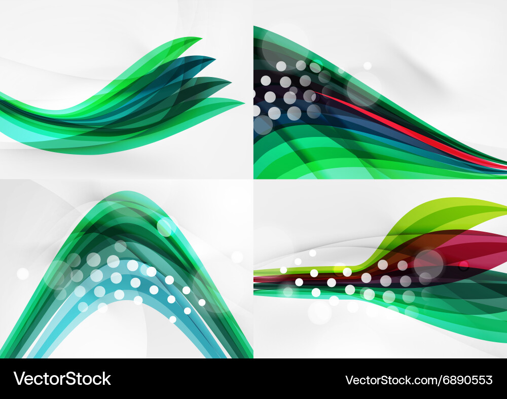 Set abstract backgrounds curve wave lines vector image