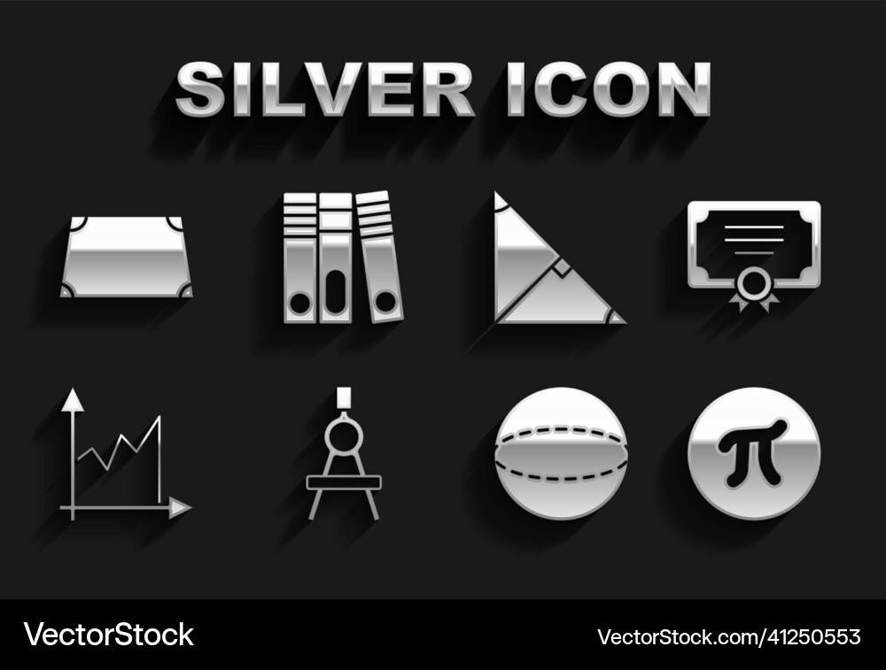 Set drawing compass certificate template pi Set drawing compass certificate template pi vector image