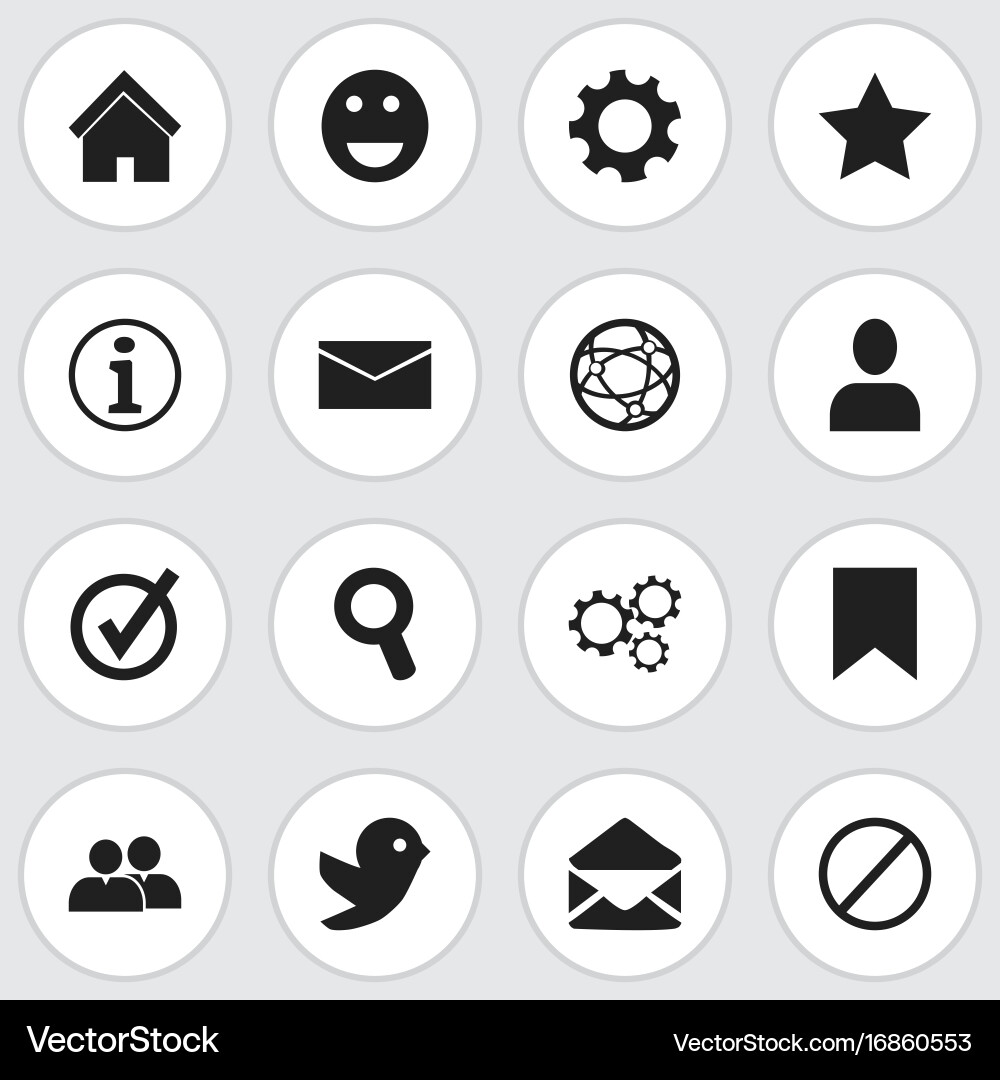 Set of 16 editable network icons includes symbols vector image