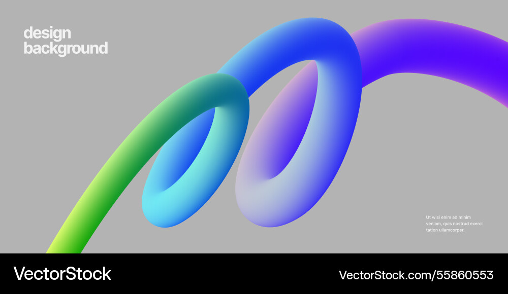 Template with colorful gradient squiggles shapes vector image