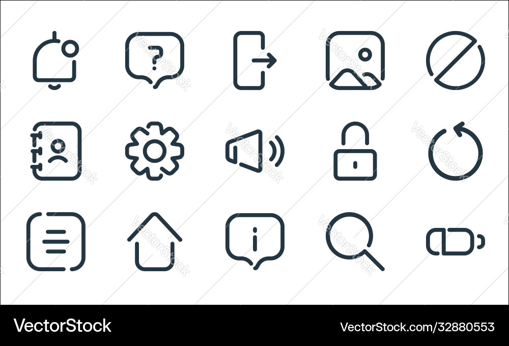 User interface line icons linear set quality User interface line icons linear set quality vector image
