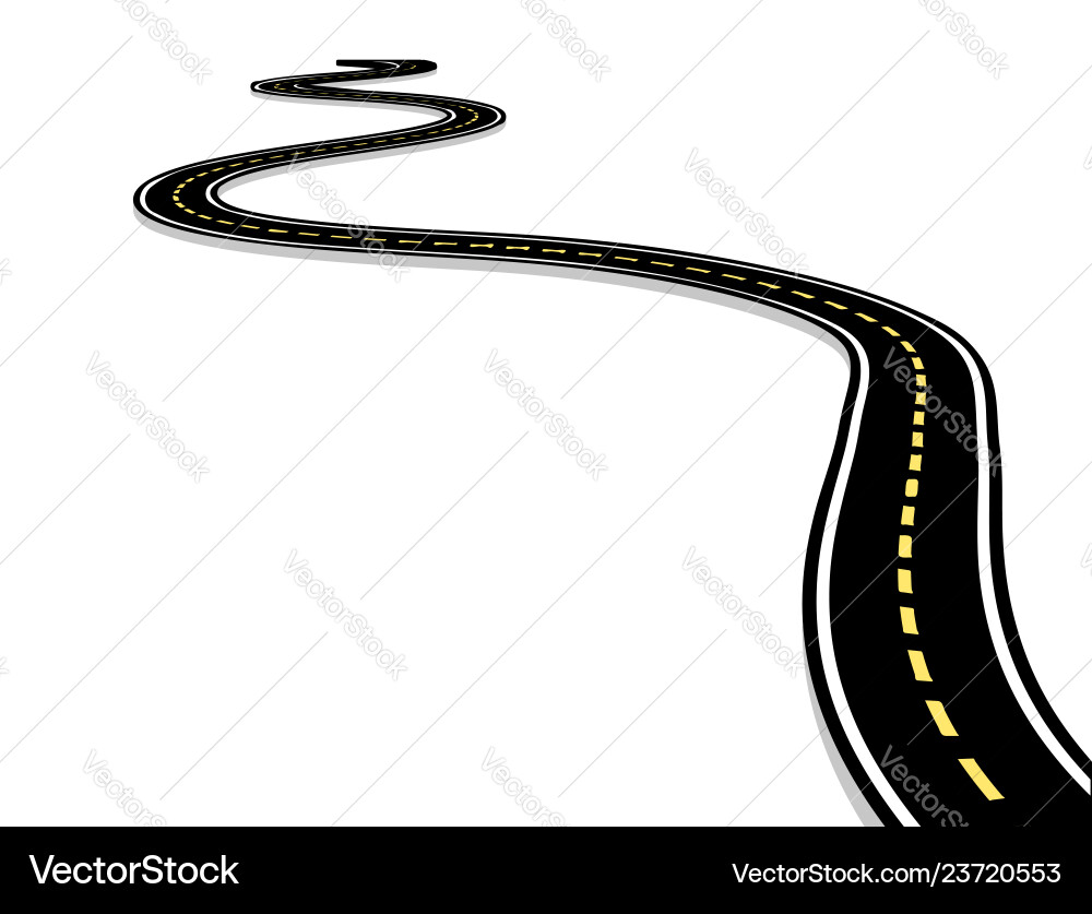 Verlassen der Autobahn gebogene Straße mit Markierungen 3d Verlassen der Autobahn gebogene Straße mit Markierungen 3d vektorbild