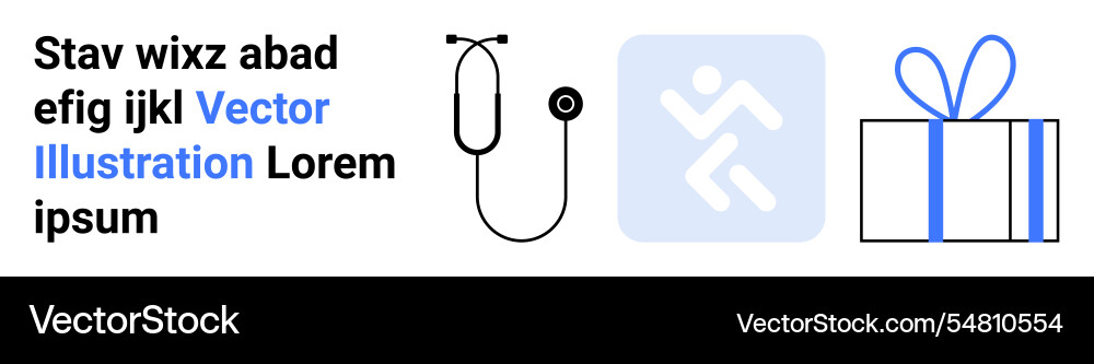 Abstract elements including text stethoscope Vector Image