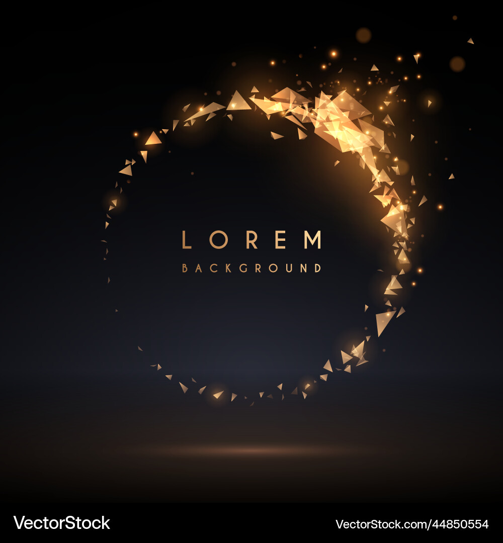 Abstract golden circle frame of triangles elements Abstract golden circle frame of triangles elements Vector Image