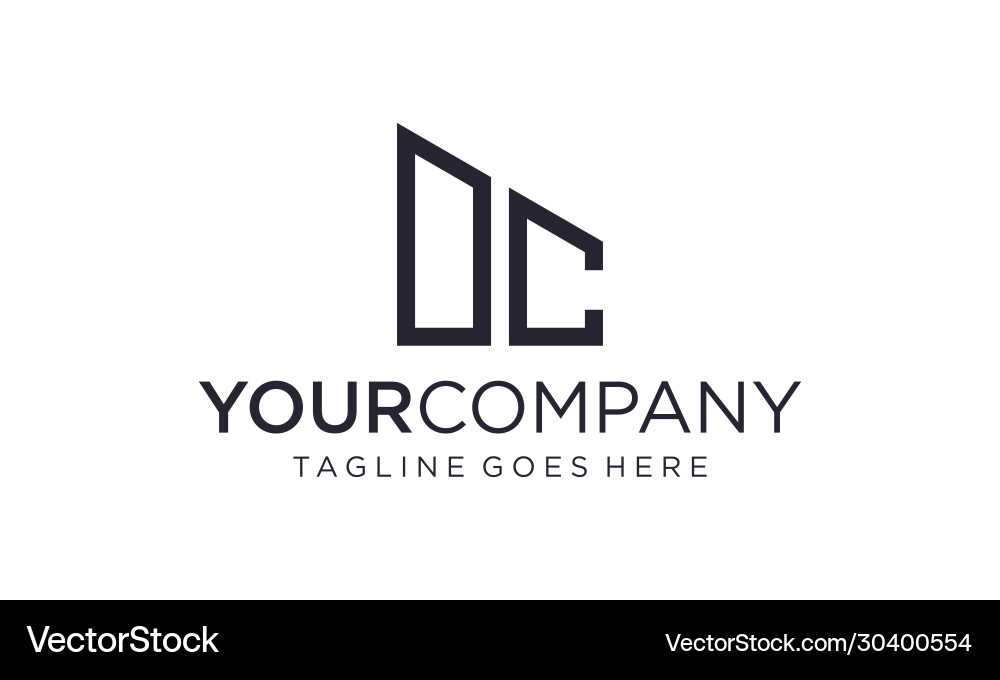 Building Initial Logo Concept - O C D Vector Image