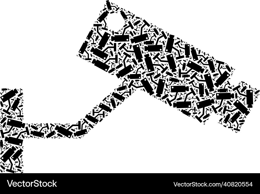 Cctv camera recursion icon collage of self items vector image