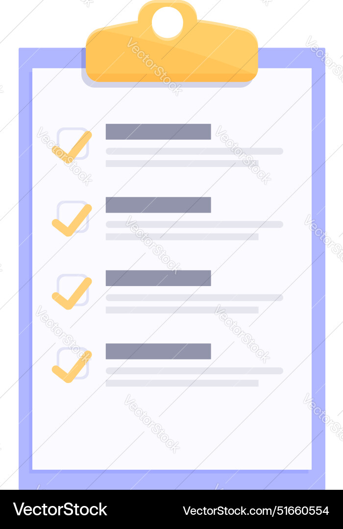 Clipboard showing check marks representing Clipboard showing check marks representing vector image
