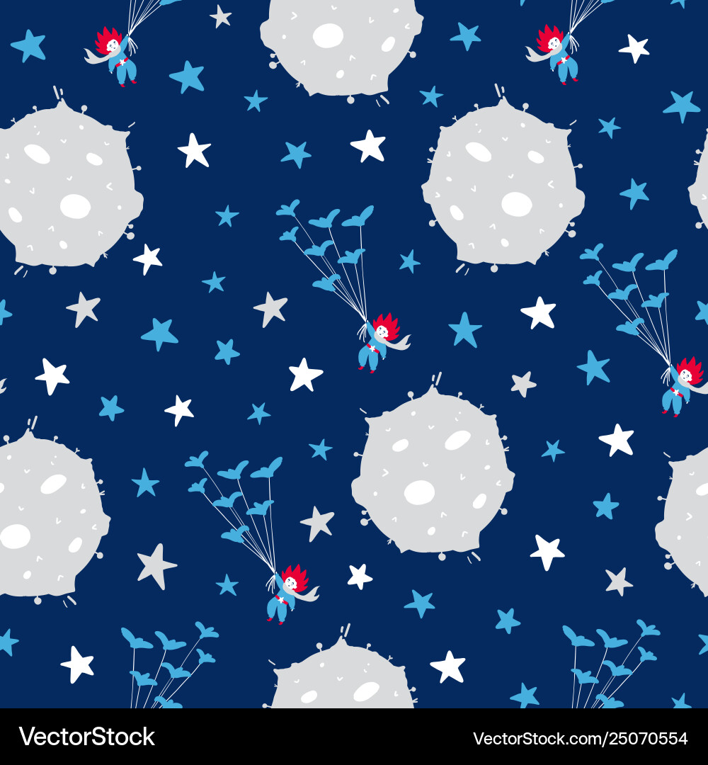 Cute Planet Pattern vector image