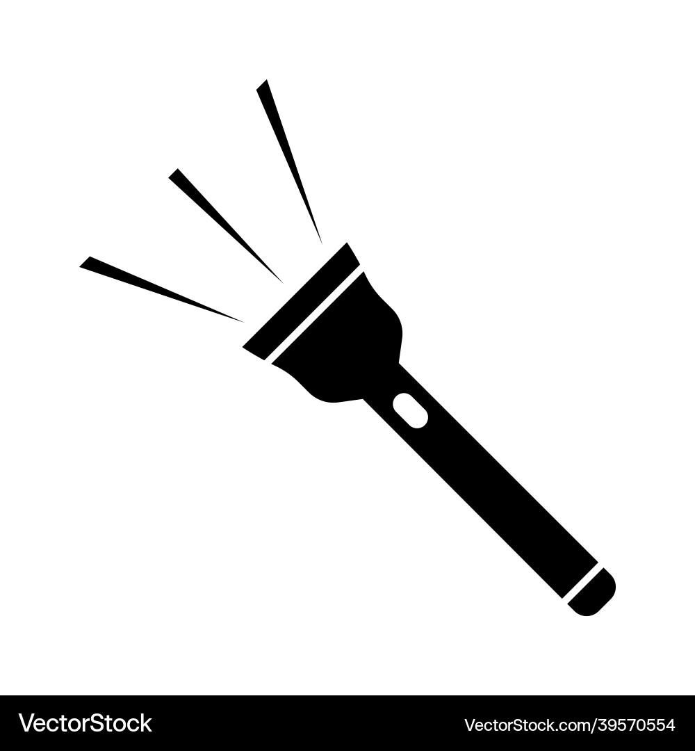 Flash of light a flashlight icon with rays Vector Image