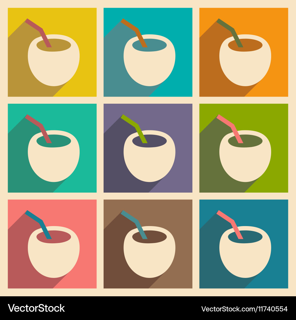 Flat with shadow concept and mobile application Vector Image