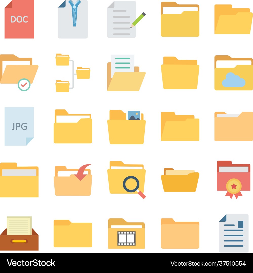 Folder icon set every sing can easily modify vector image