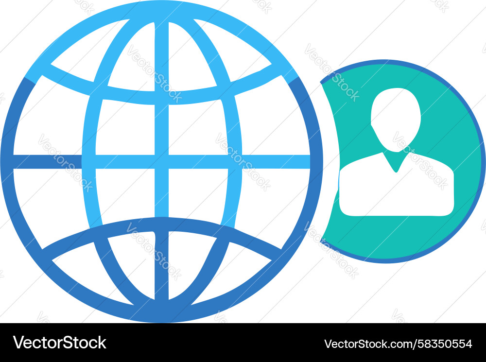 Global User Access Icon Vector Image