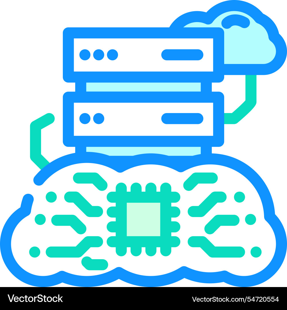 Infrastructure cloud computing color icon Infrastructure cloud computing color icon vector image
