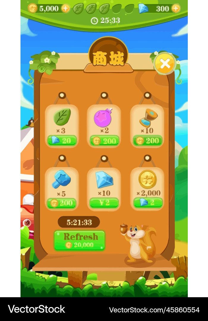 Komplettes Set von Level-Taste Spiel ui Pop-up-Symbol vektorbild