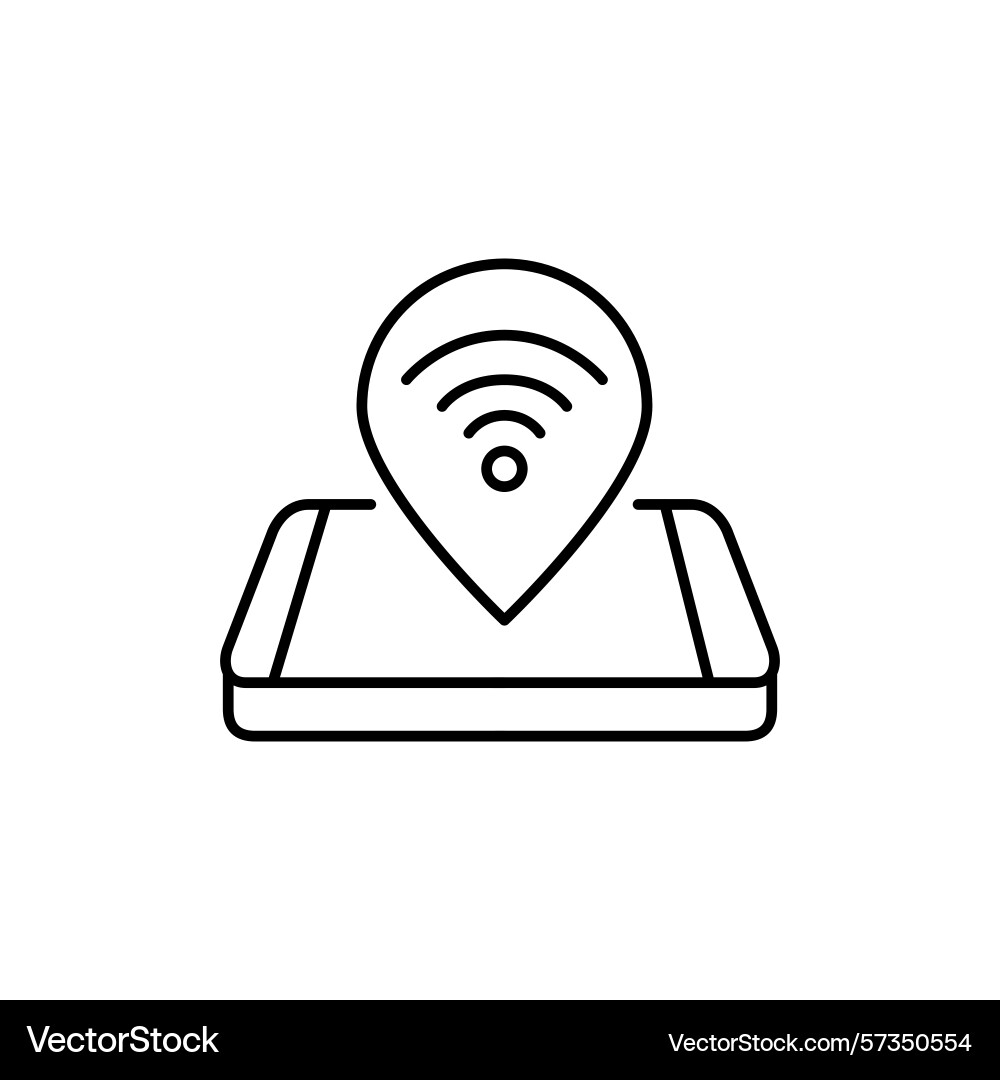 Map pointer on smartphone and wifi symbol gps Map pointer on smartphone and wifi symbol gps vector image