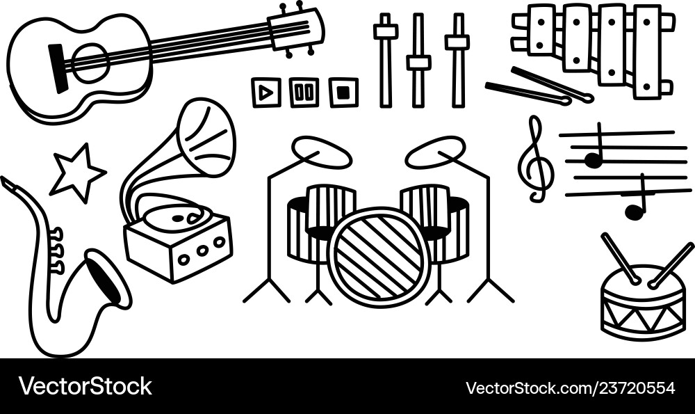 Musical Instrument Icons Vector Image