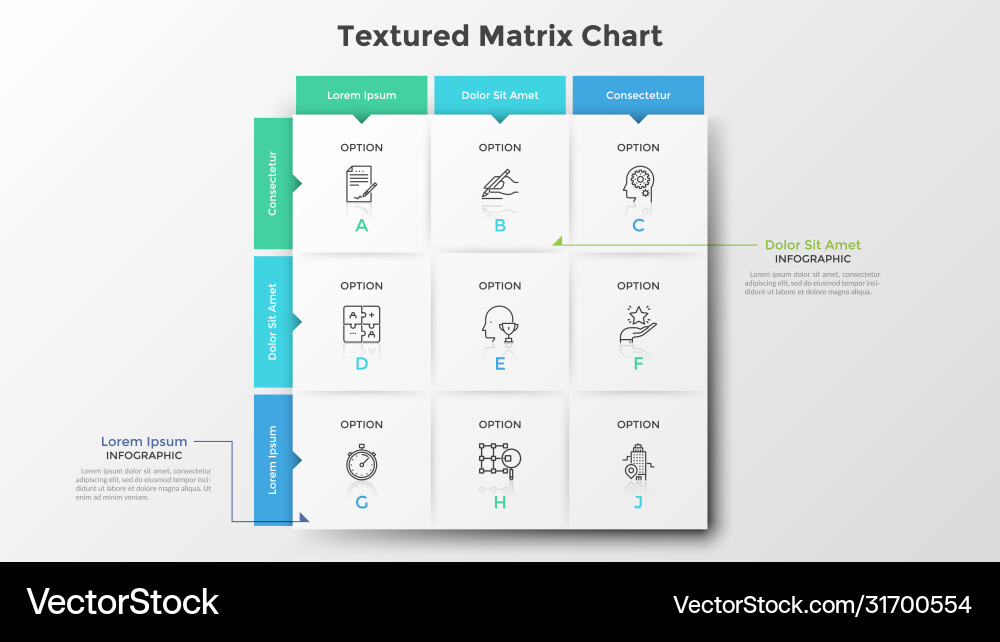 Nine Element Matrix Chart vector image