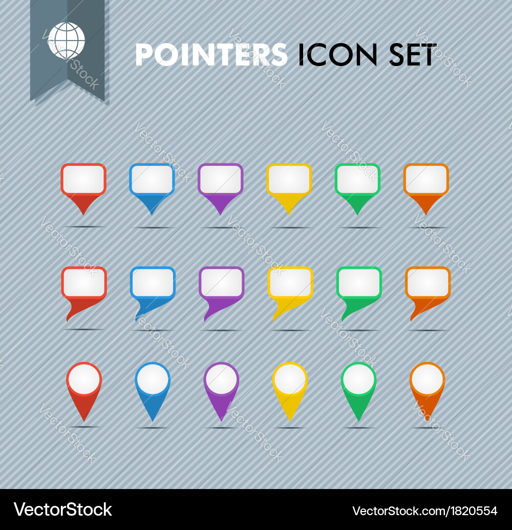 Pointers and speech bubbles icons set eps10 file Vector Image