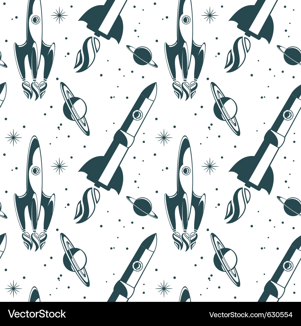 Retro Rocket Pattern vector image