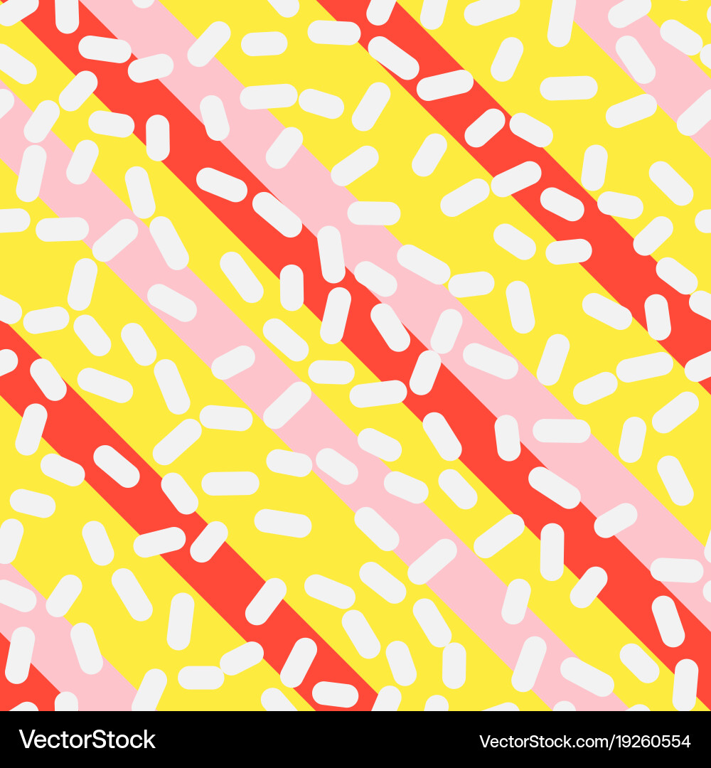 Retro seamless pattern in memphis style design vector image