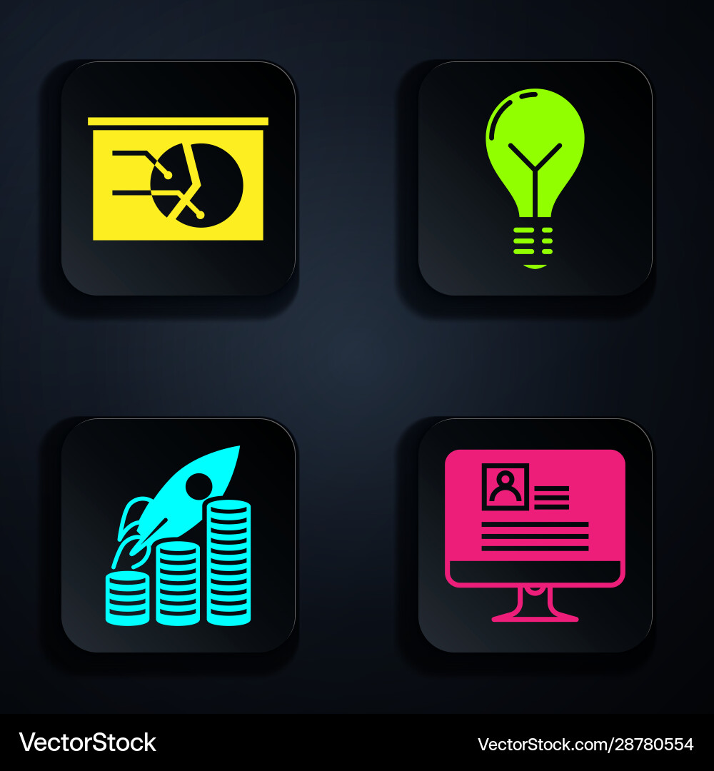 Set computer monitor with resume board graph Vector Image
