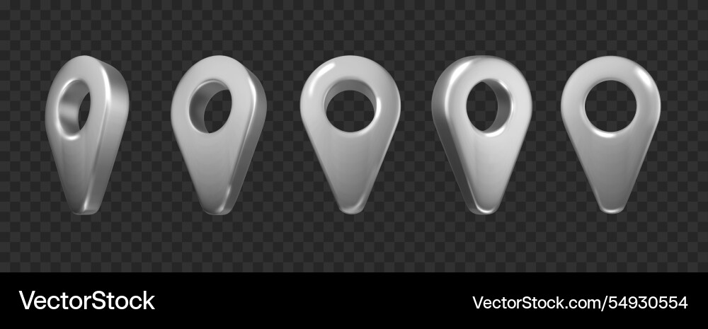 Silver map pointer location symbol isolated Silver map pointer location symbol isolated vector image