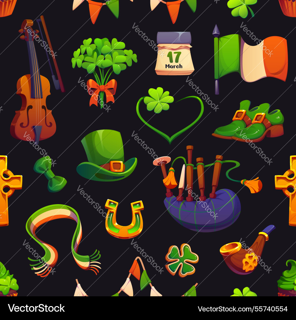 St patrick day irish characters pattern background St patrick day irish characters pattern background vector image
