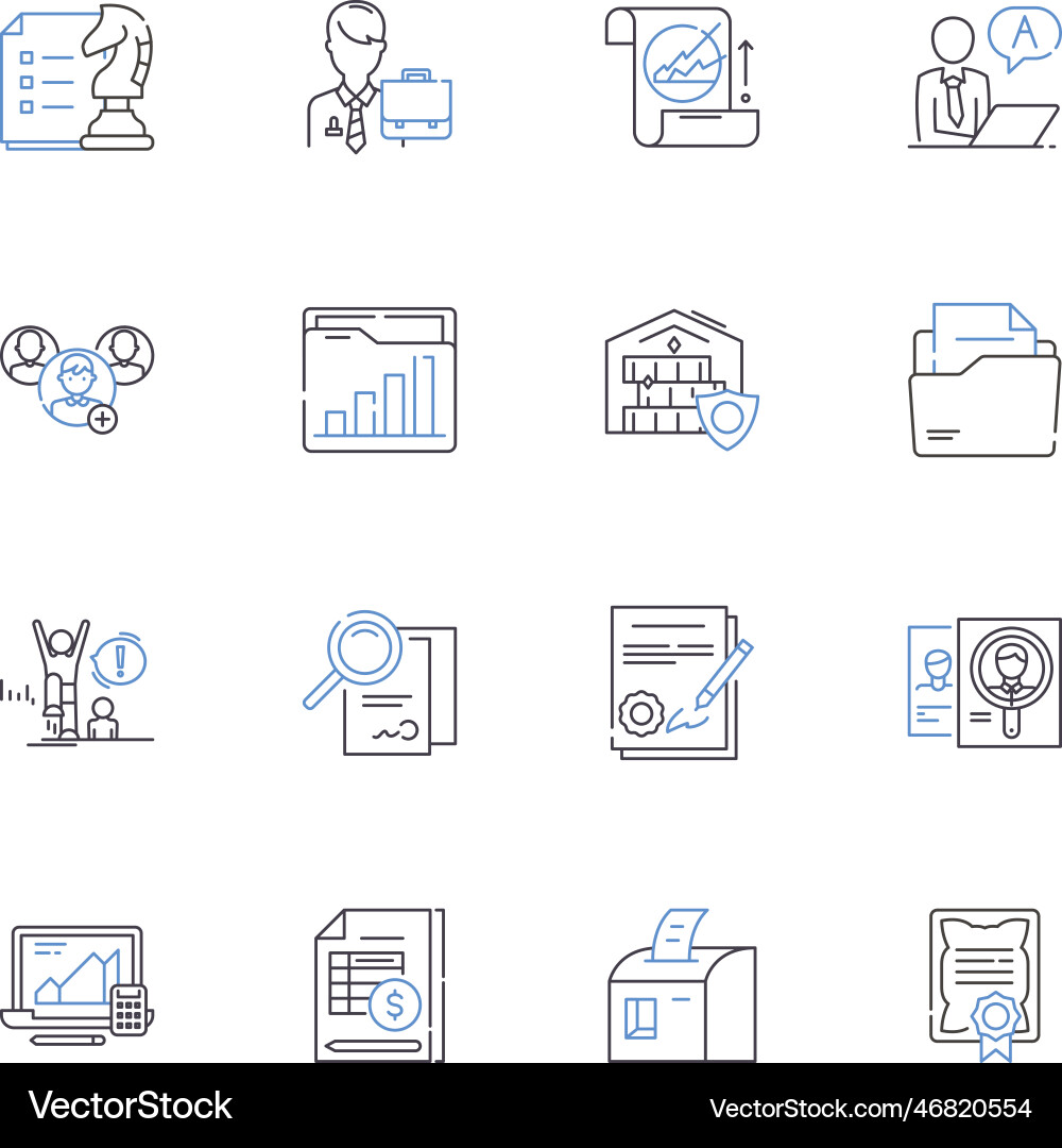 Standard operating procedures line icons Vector Image