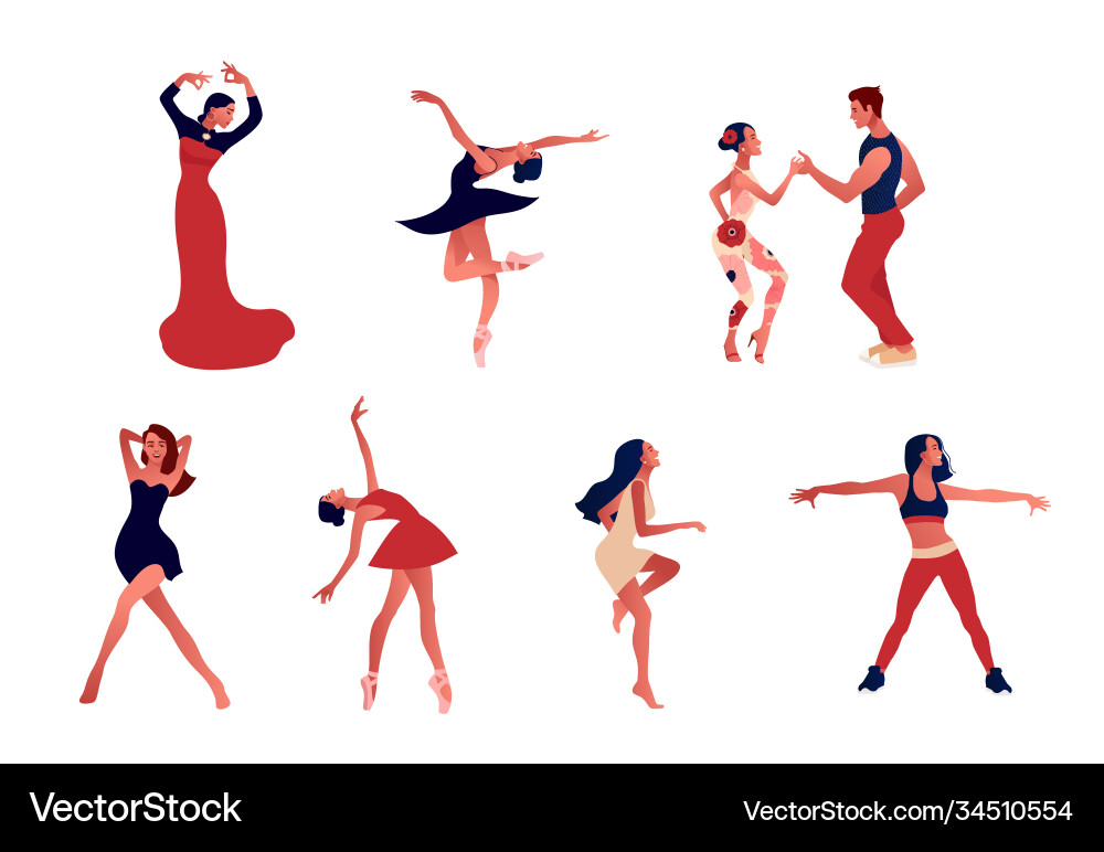 Tanzstudioset Ballett salsa und modern Tanzstudioset Ballett salsa und modern vektorbild
