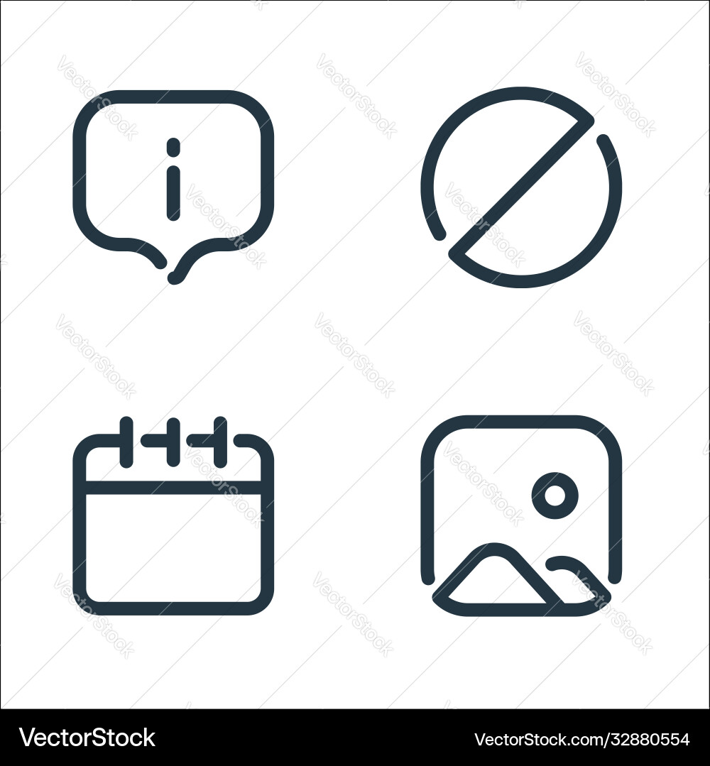 User interface line icons linear set quality User interface line icons linear set quality Vector Image