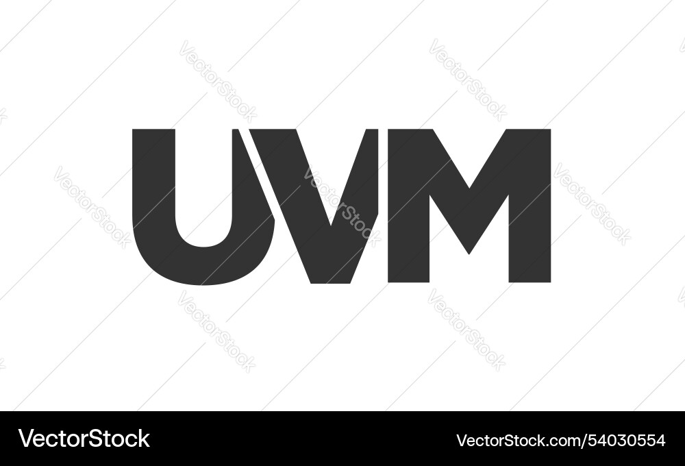 Uvm logo design template with strong and modern Vector Image