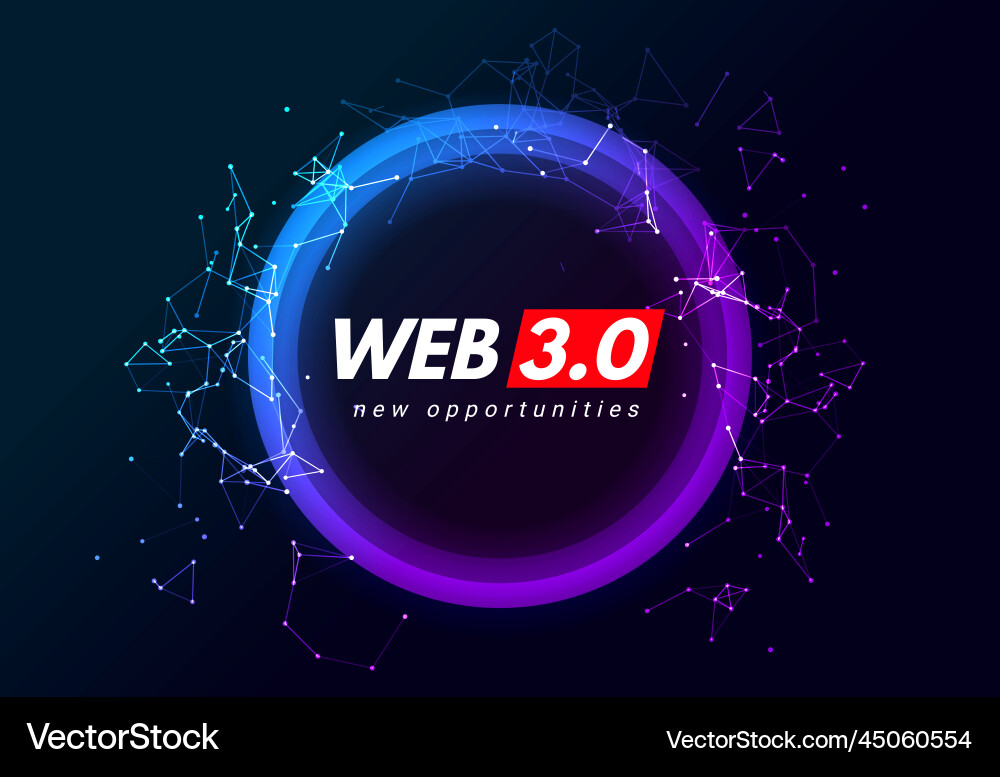 Web 3 world technology digital background web3 Web 3 world technology digital background web3 Vector Image