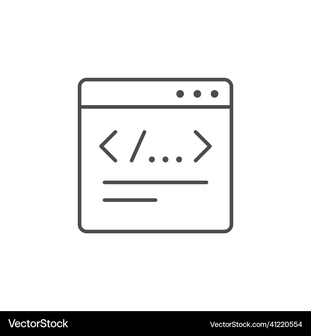 Website-Programmierzeile Umriss-Symbol Website-Programmierzeile Umriss-Symbol vektorbild
