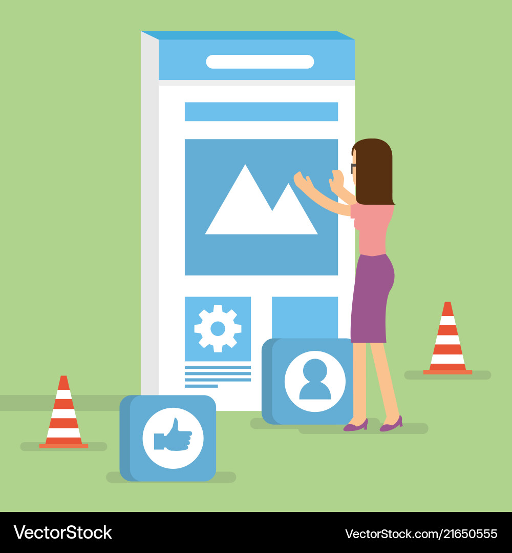Building user interface for mobile application Vector Image