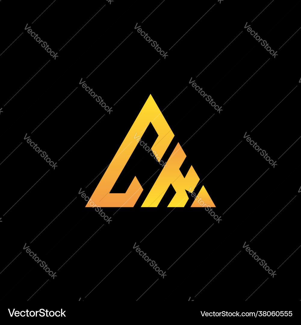 C k monogram initial logo with a yellow triangle Vector Image