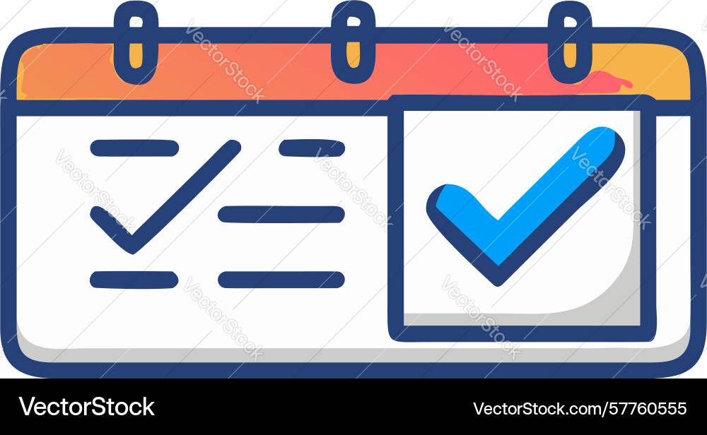 Calendar checklist icon for task management vector image