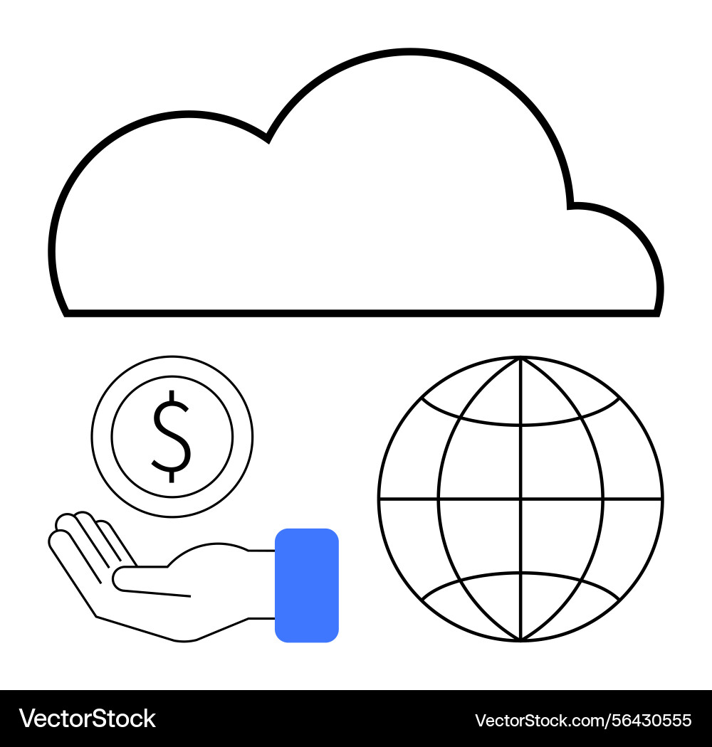 Cloud computing with global connectivity Cloud computing with global connectivity vector image